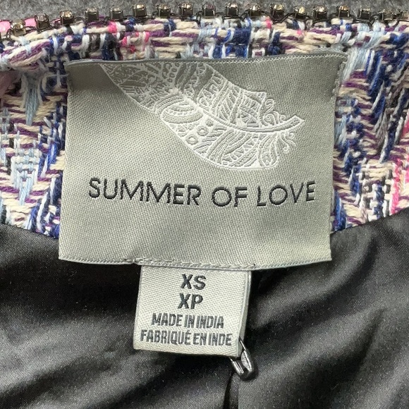 Anthropologie Summer of Love Suzy Embellished Tweed Jacket Size XS - Picture 5 of 7